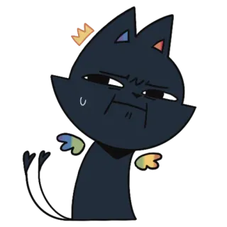 😒 mèo, nhãn dán, cầu vồng, dễ thương, hoạt hình, vương miện telegram sticker