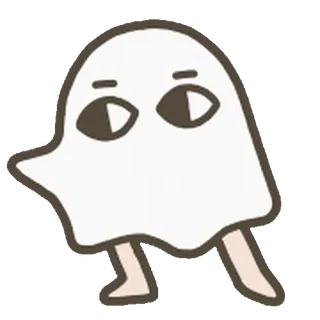 🫥 ghost, halloween, spooky, cute, cartoon, funny, character whatsapp sticker