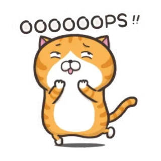 😆 OOOOOOOPS !! 猫, おっと, 漫画, かわいい, 申し訳ない telegram sticker