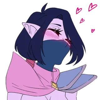 💕 elfo, anime, fofo, rosa, desenho animado, kawaii telegram sticker