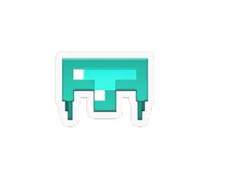 ⛑ minecraft, helm, diamant, pixel art, spel telegram sticker