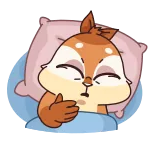 😴 squirrel, sleeping, cute, animal, cartoon, bedtime, pillow telegram sticker