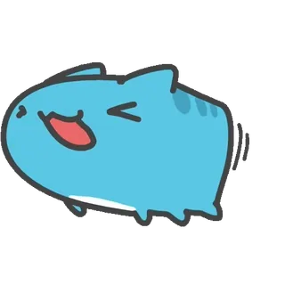 ↔️ 卡通, 动物, 可爱, 鱼, 鲨鱼, 蓝色 telegram sticker