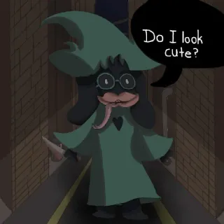 🙂 Ralsei Deltarune Do I look cute? mono, juego, RPG, cuchillo, Deltarune telegram sticker