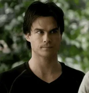 😐 Damon Salvatore The Vampire Diaries vampiro, serie de TV, retrato, hombre, serie de televisión whatsapp sticker