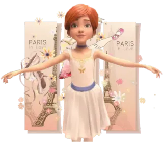 🤗 PARIS in Love balletto, ballerino, Parigi, Francia, Torre Eiffel, ballerina whatsapp sticker