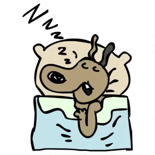 😴 ZZZ chien, dormir, dessin animé, oreiller, somnolent, animal telegram sticker