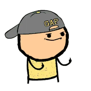 🖕 GAP 中指, 卡通人物, 冒犯手势, 贴纸, 竖中指 whatsapp sticker