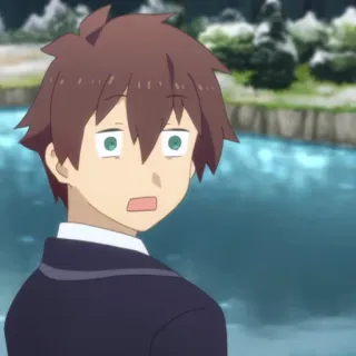 🛡 Kazuma Satou Konosuba 动漫, 角色, 震惊, 困惑, 和真 telegram sticker