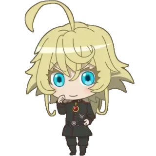 😏 Tanya Degurechaff Saga of Tanya the Evil Anime, Chibi, Militär, Charakter, Blond, Fantasy whatsapp sticker
