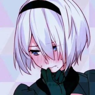 🎨 2B Nier: Automata Anime, Gra wideo, Kobieta, Cyborg, Android telegram sticker