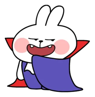 👻 Kreskówka, Wampir, Królik, Króliczek, Halloween, Słodkie telegram sticker