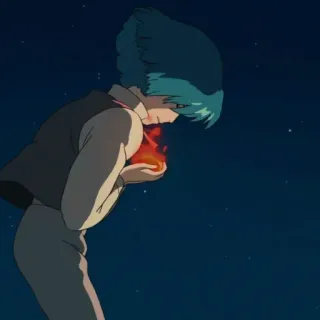 🗝 Howl Howl's Moving Castle Animé, Film, Magie, Feu, Personnage telegram sticker