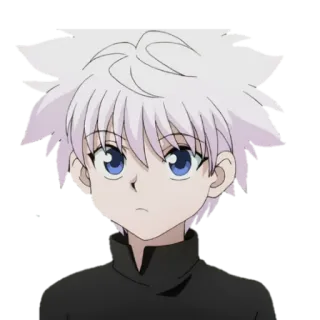 😕 Killua Hunter x Hunter anime, boy, killua, hunter x hunter, cartoon telegram sticker