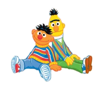 😊 Bert and Ernie Sesame Street Bert, Ernie, Sesame Street, cartoon, characters, friends whatsapp sticker
