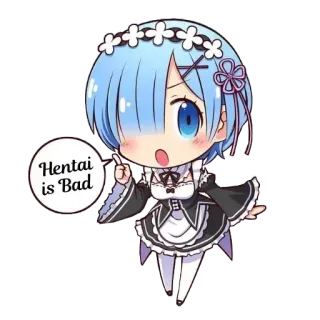🗣 Rem Re:Zero Hentai is Bad Аниме, Рем, Re:Zero, Чиби, Хентай, Манга telegram sticker