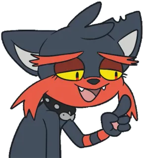 😔 gato, dibujos animados, personaje, señalando whatsapp sticker