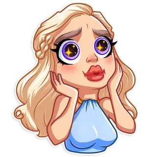 ✨ Daenerys Targaryen Game of Thrones daenerys targaryen, game of thrones, cartoon, fantasy, charakter, blond telegram sticker