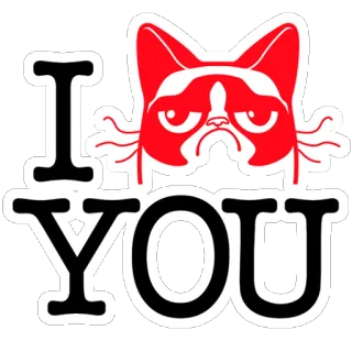 ❤ Grumpy Cat I HATE YOU gato gruñón, odio, meme, gato, divertido, sticker whatsapp sticker