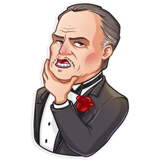 🤔 Vito Corleone The Godfather The Godfather, Marlon Brando, Don Corleone, movie, classic, film whatsapp sticker