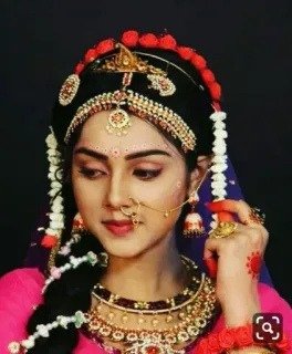 🥰 woman, indian, traditional, jewelry, portrait, culture, beauty telegram sticker