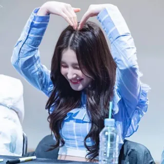 ❤️ coeur, amour, coréen, femme, souriant, joyeux telegram sticker