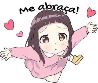 ☺️ me abraça! Anime, Cartoon, Umarmung, Liebe, Herzen, Süß whatsapp sticker