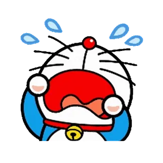 🔵 Doraemon 도라에몽, 울음, 슬픈, 애니메이션, 만화 whatsapp sticker