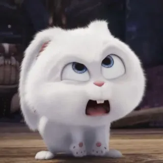 😘 Snowball The Secret Life of Pets мультик, зайчик, кролик, белый, милый, животное, питомец, анимированный telegram sticker