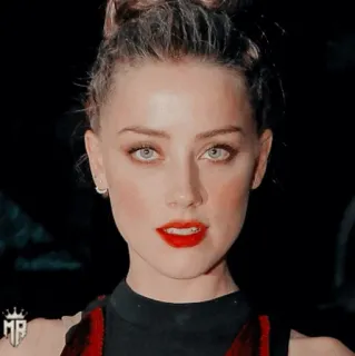 💋 Amber Heard женщина, актриса, портрет, знаменитость, человек telegram sticker