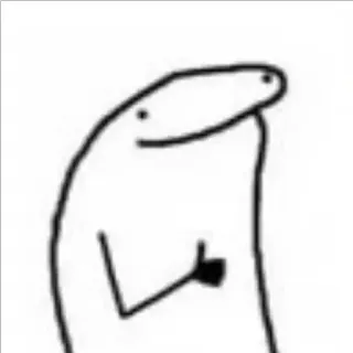 🤛 cartoon, streepmannetje, duim omhoog, positief, goedkeuring, krabbel telegram sticker