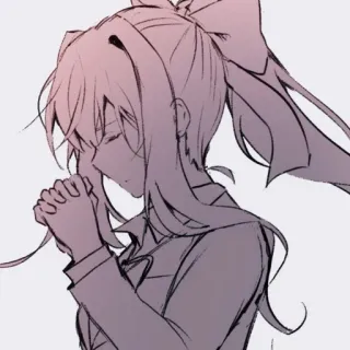 📄 Monika Doki Doki Literature Club! Anime, Fille, Prière, Doki Doki Literature Club, Monika telegram sticker
