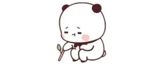 🙁 팬더, 귀여운, 슬픈, 앉아있는 telegram sticker