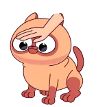 😳 kat, kitten, facepalm, dier, cartoon, meme telegram sticker