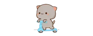 🛴 gato, scooter, lindo, animal, dibujo animado whatsapp sticker