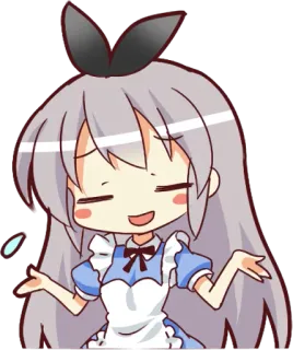🤷‍♀️ Anime, Chibi, Süß, Charakter, Mädchen, Alice, Verwirrt, Ausdruck telegram sticker