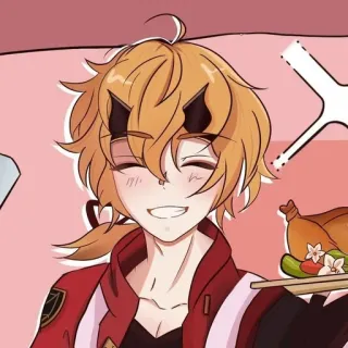 🍁 Thoma Genshin Impact 动漫, 原神, 托马, 电子游戏, 角色, 同人 telegram sticker