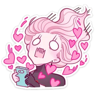 🥰 hartjes, roze, liefde, verrast, schattig, sticker whatsapp sticker