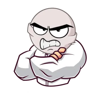 😬 kartun, marah, berotot, karakter, agresi whatsapp sticker
