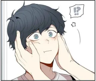 ✨ อนิเมะ, การ์ตูน, ตกใจ, ประหลาดใจ, ภาพประกอบ, คำถาม telegram sticker