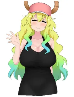 🤗 Lucoa Miss Kobayashi's Dragon Maid Anime, Naga, Waifu, Lucoa, Kawaii telegram sticker