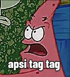 ➖ Patrick Spongebob Squarepants apsi tag tag patrick star, spongebob, dessin animé, drôle, meme telegram sticker