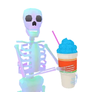 🥤 scheletro, slurpee, bevanda, halloween, blu, 7-eleven whatsapp sticker