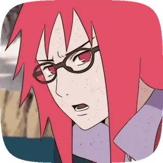☀️ Karin Naruto karin, naruto, anime, kính, tóc đỏ, ninja whatsapp sticker