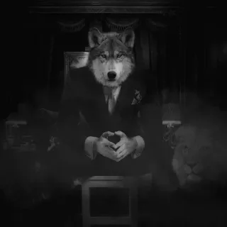 🚬 loup, costume, anthropomorphe, animal, luxe, boss, mafia, luxe telegram sticker
