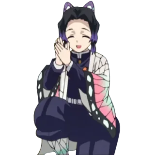 👏 Shinobu Kocho Demon Slayer Anime, Demon Slayer, Shinobu Kocho, Borboleta, Mangá telegram sticker