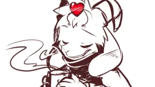 ☕ Asriel Undertale asriel, dreemurr, undertale, monstruo, cabra, corazón telegram sticker
