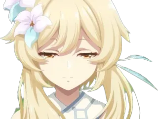 😌 Lumine Genshin Impact Anime, Mädchen, blonde Haare, Videospiel, Lumine, Genshin Impact whatsapp sticker