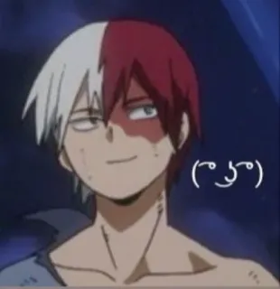 💿 Shoto Todoroki My Hero Academia (〜￣▽￣)〜 anime, manga, My Hero Academia, Shoto Todoroki, character, smug, expression telegram sticker