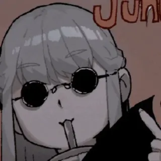 ⛓ Junk 女の子, 飲み物, サングラス, ジャンク, アニメ, アニメ telegram sticker
